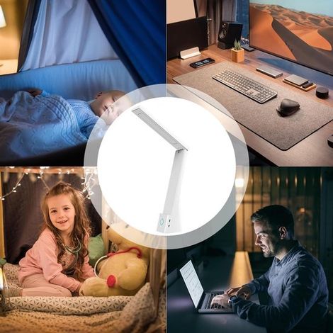 Allgemeine Schreibtischlampe faltbare Leuchte mit Touch Steuerung LED Nachtlicht, für Teenager, Homeoffice, Schlafzimmer, Wohnung, Hotel, Wohnzim (1/5)