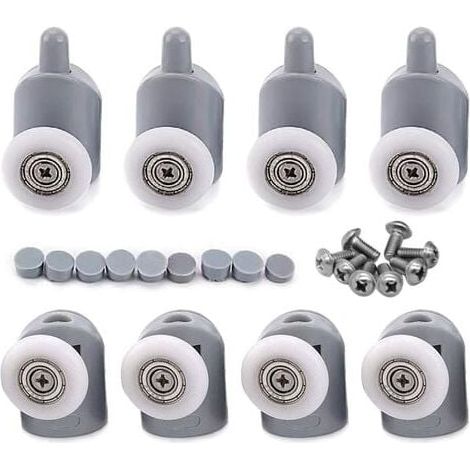 8 Pack 23mm Shower Door Rollers, Bathroom Sliding Door Rollers (1/4)