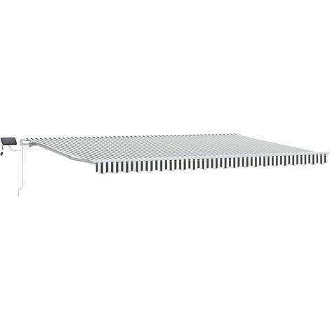 Maison Exclusive - Markise Manuell mit LED Anthrazit & Weiß 500x3 (1/5)