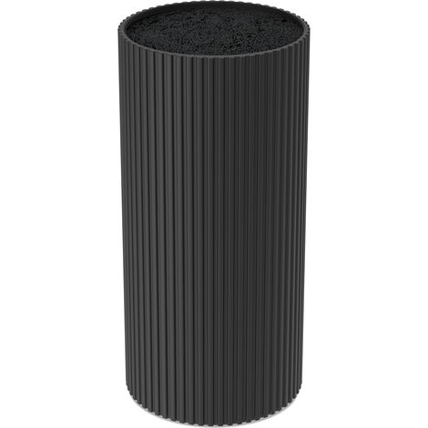 Porte-couteau sans couteaux noir, Range-Couteaux avec Inserts à Fibres Flexibles, Bac Intérieur Amovible, Grande Capacité, Convient à Différents Couteaux de Cuisine - 22 x 11 x 11 cm (1/5)