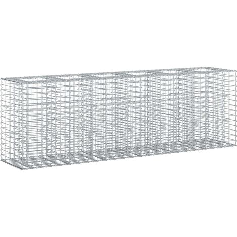 Cama elevada de gavión 2 pcs Plateado 250 x 50 x 80 cm vidaXL