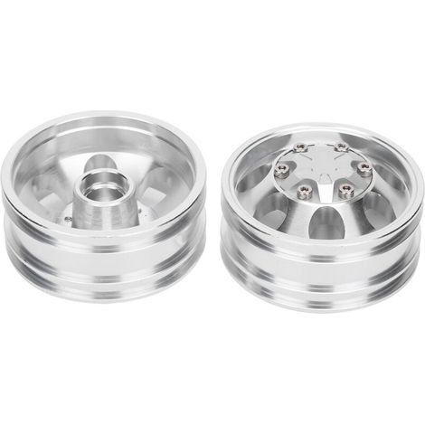 Jantes et moyeux avant/arrière à 7 rayons pour remorque RC Tamiya 1/14 - Roues complètes pour camion tracteur
