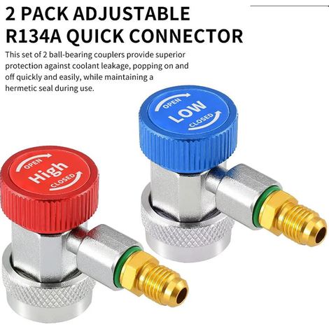 Adaptateur à connexion rapide A/CR134a, assemblage automatique haut/bas pour tôles de laiton de diamètres multiples (1/5)