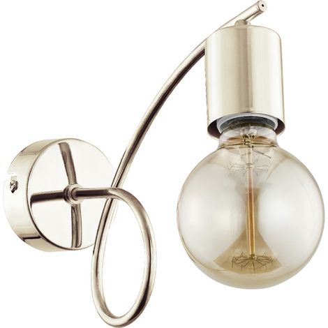 Alfa TANGO GOLD Minimalist Brass-Gold Wall Sconce Lamp, Modern Indoor 1-Light Fixture, E27 Socket Max 15W, Dimmable Ready, IP20, 22x24x8 cm for Bedroom, Living Room, Hallway