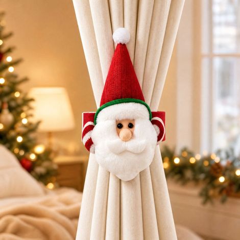 Weihnachtsgardinenclips, Weihnachtsmann- und Schneemanndekorationen, Gardinenhalter, Dekorationen für Zuhause und Hotel