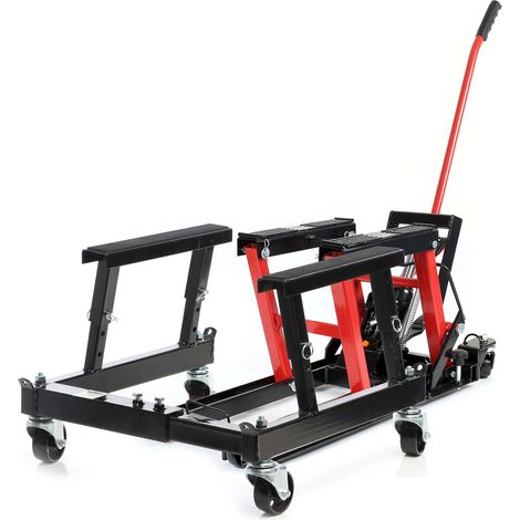 Wiltec Juego de caballete elevador para motos 680 kg y soporte set para motocicletas, ATV y quads gato elevador gato elevador moto gato hidráulico
