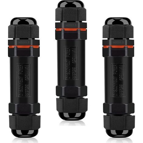 Laoa – IP68 Wasserdichte Anschlussdose – 3er-Packung mit Steckverbindern für 3-adrige Kabel 2-13 mm² – Vernickeltes Messing und PA66-Nylon – Für den Außenbereich (1/5)