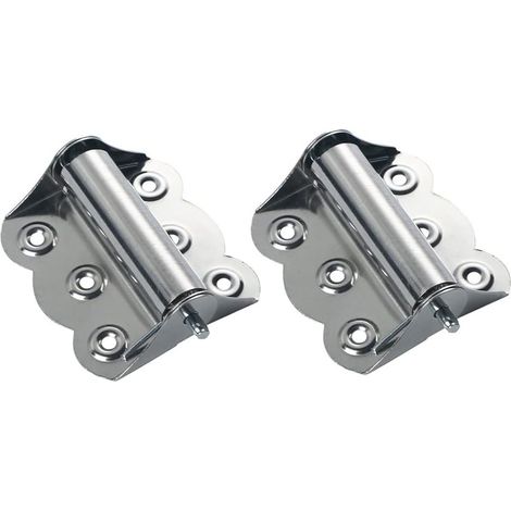2 charnières de porte à fermeture automatique en acier inoxydable - Charnières de meuble en acier inoxydable - Pièces de rechange pour charnières de porte moustiquaire, argent (1/5)