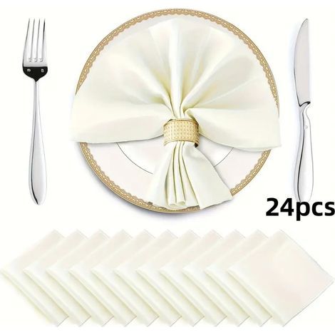 Elegante weiße quadratische Servietten, 43 x 43 cm, für Bankett- und Restaurantdekoration. (1/5)