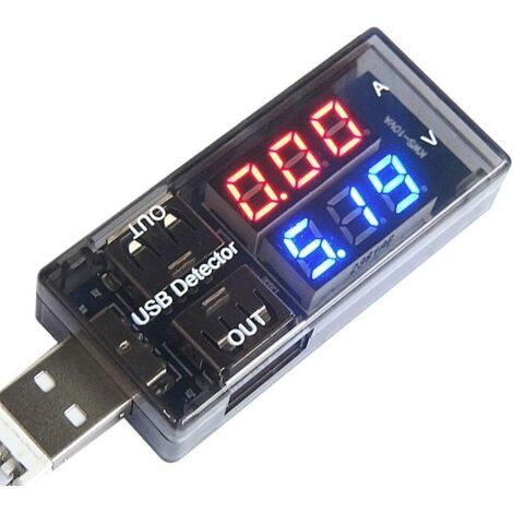 Chargeur USB Doctor Tension de courant Détecteur de charge Batterie Voltmètre Ampèremètre Multimètre USB Testeur Panneau d'alimentation mobile Moniteur Jauge DC Affichage à LED (1/5)