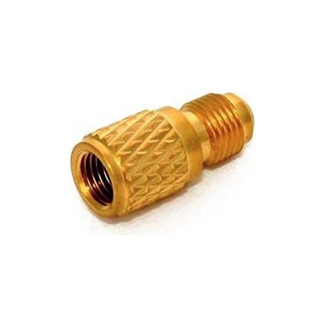 daptador AD87  1/4" SAE Macho a 5/16" Hembra  Con Obús Integrado  Para Carga de Refrigerante en Equipos R410A y R32