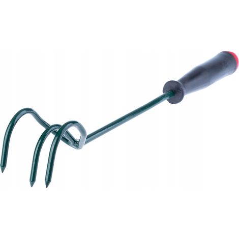 KADAX Grubber mit Stiel, zum Lockern des Bodens, mit 3 Zinken, 43 cm