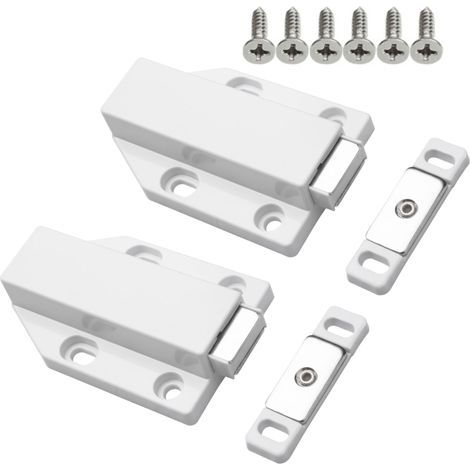 Poussoir Magnétique Push to Open pour Portes de Placard et Tiroirs, Lot de 5, Loquet de Porte sans Poignée, Installation Facile, Aimant Puissant pour Fermeture Sécurisée, Adapté pour Meubles (1/5)