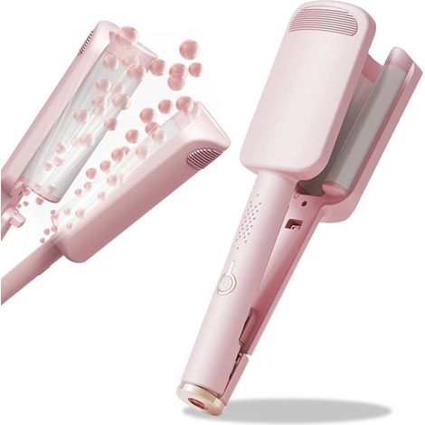 Fer à boucler automatique – Rose – 3 tonneaux – 4 températures – Anti-brûlure – Tous types de cheveux (1/5)
