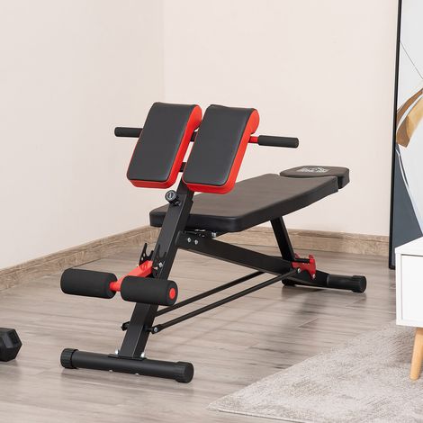 Banc musculation multifonction incliné, dimensions 64x146x73, entraînement abdominal, acier réglable, structure robuste, 5-85 cm, noir
