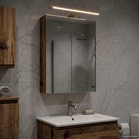 Armario con espejo de baño Madera vieja 40 x 10,5 x 60,5 cm