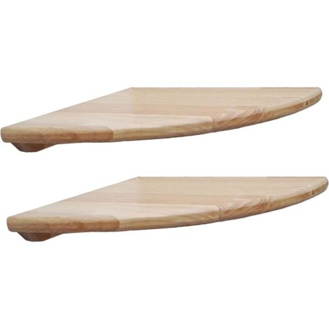 Étagère d'angle flottante en bois pour salle de bain, 2 pièces (1/5)