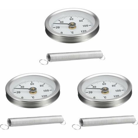 3pcs 63mm Thermomètre De Tuyau à Jauge De Température Avec Ressort (1/5)