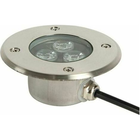 Spot encastré LED ultra-mince de 3 W, en acier inoxydable, étanche IP68, convient aux jardins, trottoirs et terrasses. (1/4)