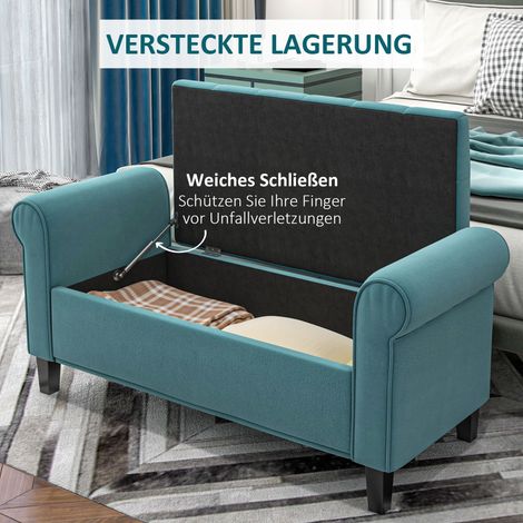 Banc vintage avec espace de rangement, revêtement velours vert, assise confortable, rangement intégré, style rétro (1/4)