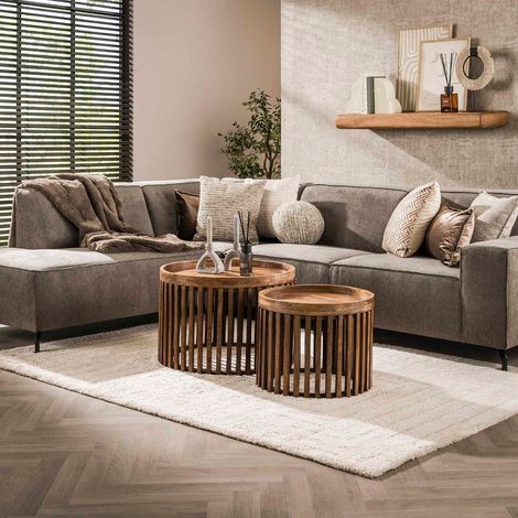 Table basse en bois avec plateau amovible ATEKA (lot de 2) (1/5)