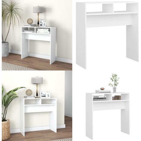 Table console blanc 78x30x80 cm bois d'ingénierie - Table Basse - Meuble D'entrée - Table D'appoint - Rangement Décoratif - Design Moderne - Home & Living (1/5)
