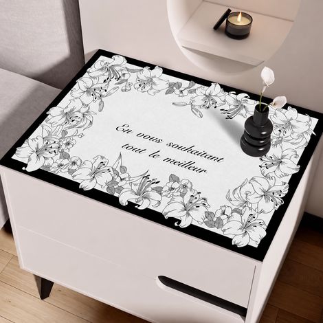 Nappe de protection pour table de chevet motif XF Harmonie florale 45 x 60 cm tapis anti-poussière lin 30 × 30 × 30 cm 1 kg – Livraison gratuite