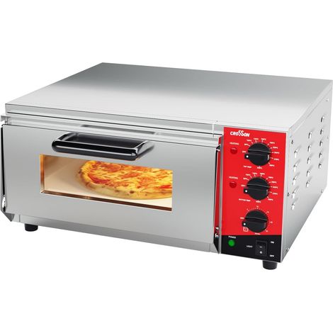 Four électrique pour pizza 16 pouces, four à pizza électrique en acier inoxydable, 230 V/2 000 W, avec pierre et poignée, pour intérieur, restaurant, cuisine, maison, cuisine (1/5)