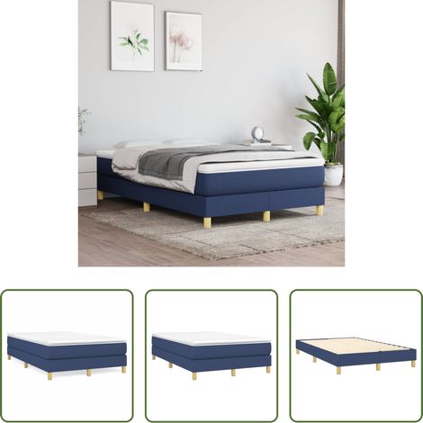 vidaXL Matratze -  Boxspringbettgestell Blau 120x200 cm Stoff (1/5)