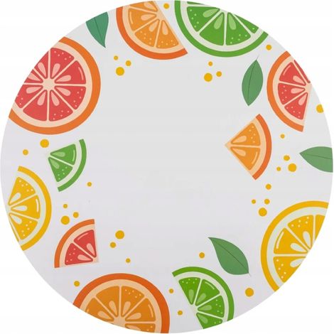 Mantel individual redondo de 38 cm con estampado de frutas