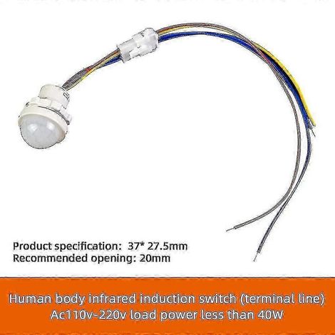 Interrupteur de lumière automatique à capteur AC110-240V avec détecteur de mouvement infrarouge PIR, mini veilleuse LED sensible pour intérieur et extérieur, type 1 (1/4)