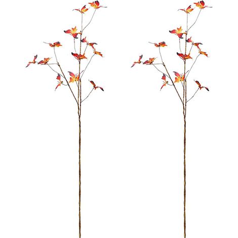 Lot de 2 Papillons Artificiels Décoration Murale Style Champêtre Moderne Salon Entrée Ornement Faux Insectes Taille L (1/5)