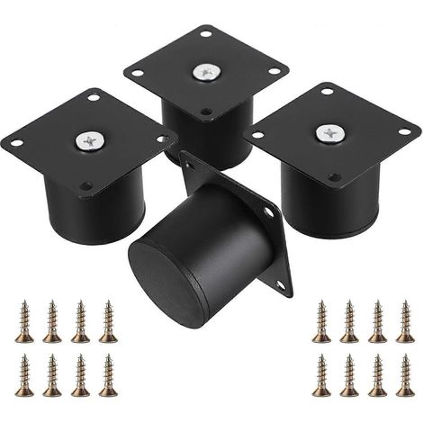Verstellbare Schrankfüße, 4 Stück, 120 cm, goldfarben, aus Aluminiumlegierung, als Ersatzbeine für Sofas, Schränke, TV-Schränke und Ottomane (5 cm, schwarz)