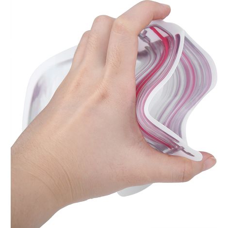 Sac de rangement transparent portable et polyvalent avec motif de bouteille pour les collations (Rouge M) (1/5)