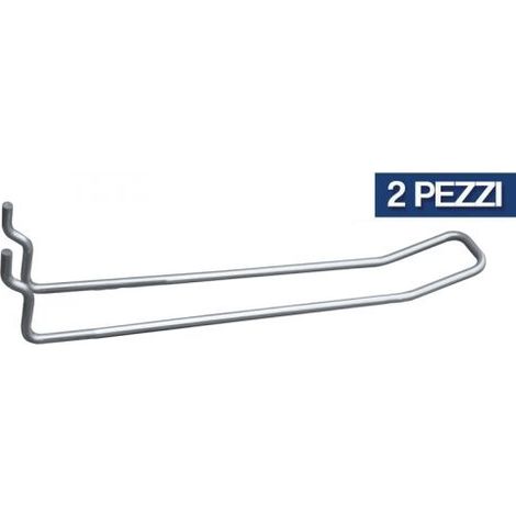 GANCIO GANCI DOPPIO CHIUSO PER PANNELLI PANNELLO FORATI 15CM 15MM 2 PZ 24710/2