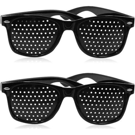 Lot de 2 lunettes à sténopé pour améliorer la vue Lunettes de vue noires unisexes pour l'amélioration de la vue (achat à prix coûtant) (1/3)