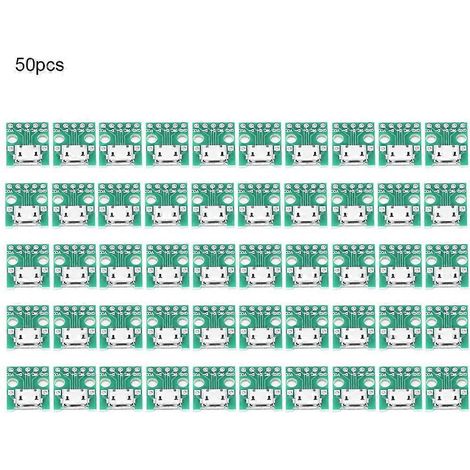 50 modules adaptateurs convertisseurs d'interface Micro-USB femelle vers DIP à broches de 2,54 mm