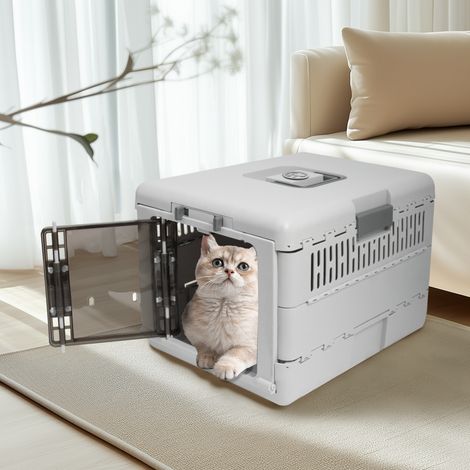 Large Plastic Airline Approved Kennel Collapsible Design Travel Pet Carrier Cage (1/5)