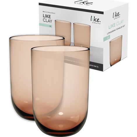 Verre À Long Drink Ensemble De 2 Pièces, Verre Coloré Marron, Contenance 385 Ml (1/5)