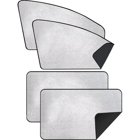 Pare Sole Auto per Bambini 4 Pezzi - Tenda Oscurante Magnetica per Finestrini Laterali Anteriori e Posteriori - Protezione UV e Privacy, Argento (1/5)
