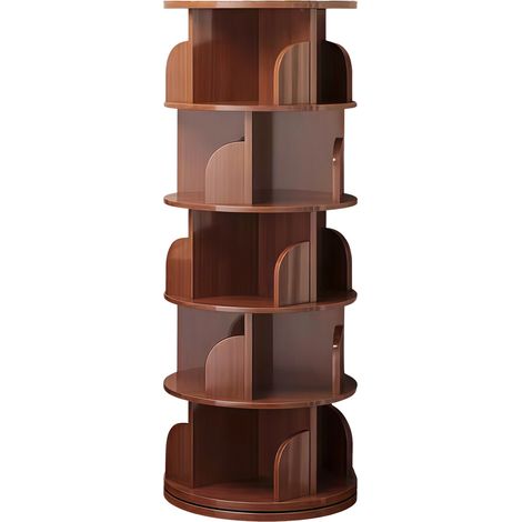 Libreria girevole a 5 livelli in MDF marrone 360° (1/5)