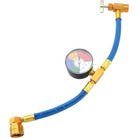 Metallener Kältemittel-Füllschlauch mit Manometer für R134A-Klimaanlagen im Auto (1/2"-Gewinde für Amerika und Europa) (1/5)