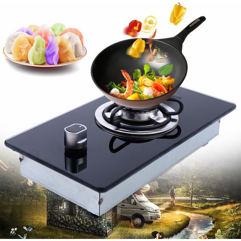 Cocina a gas GLP para caravana y autocaravana de 1 quemador GR-B002, parrilla exterior, regulador (1/5)