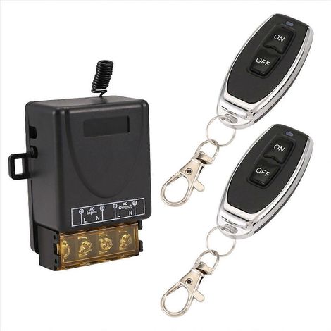 Interrupteur sans fil RF 433MHz 30A 220V AC, relais 1 canal télécommande à distance, module de commutation pour éclairage et appareils électriques, boîtier étanche (1/5)
