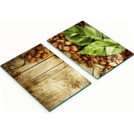Stilvolle und robuste Glasplatten mit Lorbeerblatt-Print, 2 x 40 x 52 cm (1/5)