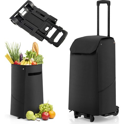 2 IN 1 38L Folding Shopping Trolley Truck Grocery Luggage Carrier Bag 2 Wheels