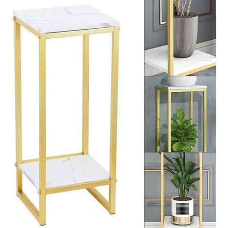 Supporto per fiori in metallo, per piante da interno, colonna decorativa, design antiscivolo, oro
