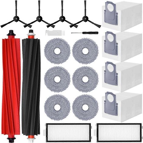Pièces détachées pour aspirateur robot Q Master : brosses principales, filtres HEPA, sacs à poussière et lingettes. (1/5)