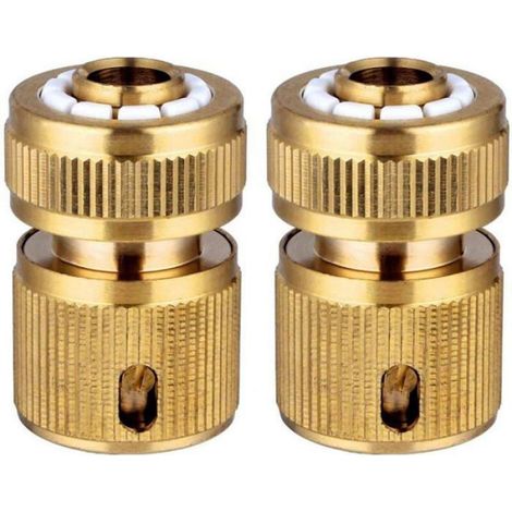 Raccord rapide tuyau d'arrosage Laiton - 2 pièces - 1/2" - Connecteurs rapides - Résistant à la rouille HBCL (1/3)