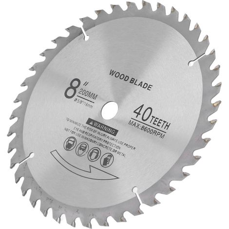 Lame de scie circulaire 8" 40 dents carbure pour bois et métal (1/5)